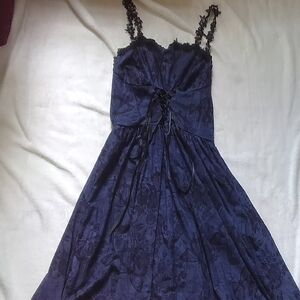 ROMWE Navy Blue Floral Dress